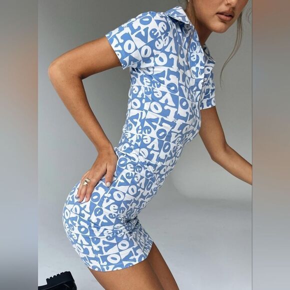 Princess Polly Motel Jeeves Love Checkered Fitted Short Sleeve Mini Dres… - Picture 2 of 12